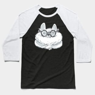cute nerd cat cartoon Baseball T-Shirt